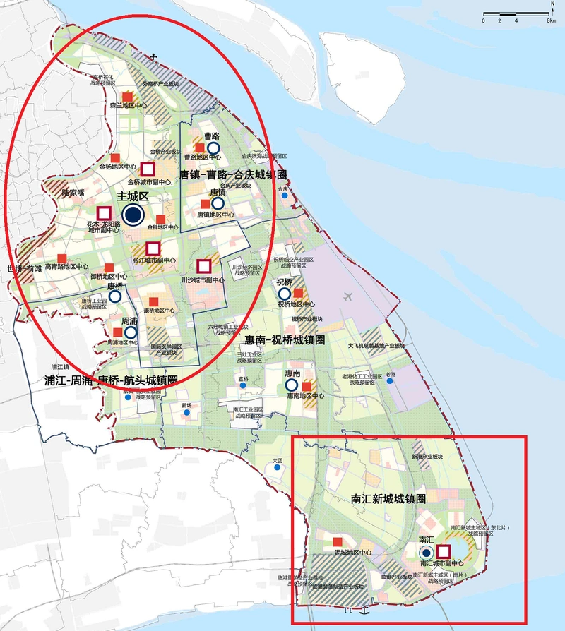 上海浦东新区2035年总体规划临港的定位很高:要与市中心成为双核