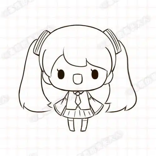 q版初音未来手绘简笔画图片