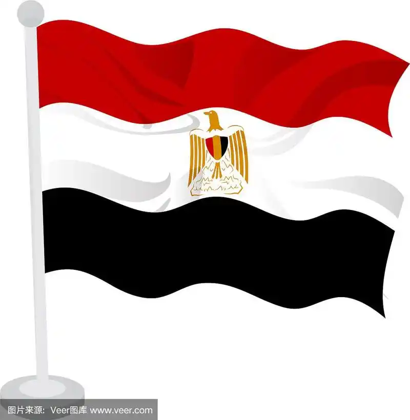 飘扬的埃及国旗