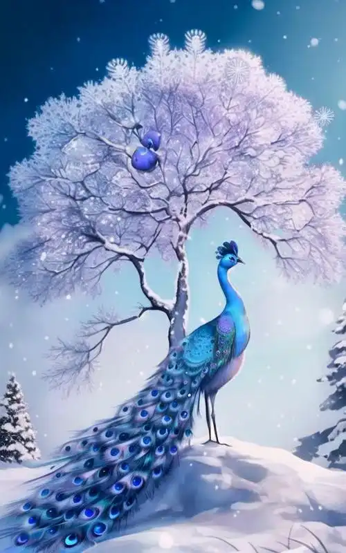 孔雀 #壁纸 #图文伙伴计划 #抖音图文来了 #唯美意境