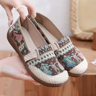 京蝌蝌鞋子女老北京布鞋女老北京布鞋女软底一脚蹬学生鞋工作平底豆豆