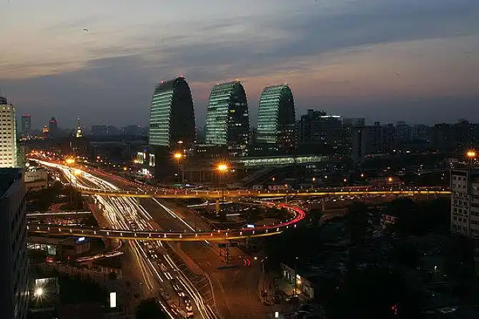 北京西直门夜景_全景网