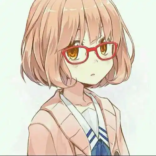 卡通头像女生伤感短发戴眼镜小眼睛