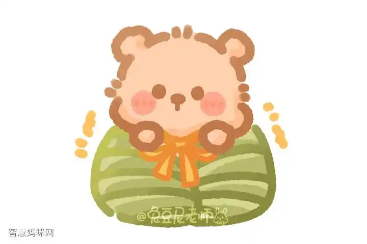 端午节软萌动物粽子简笔画图片-图2