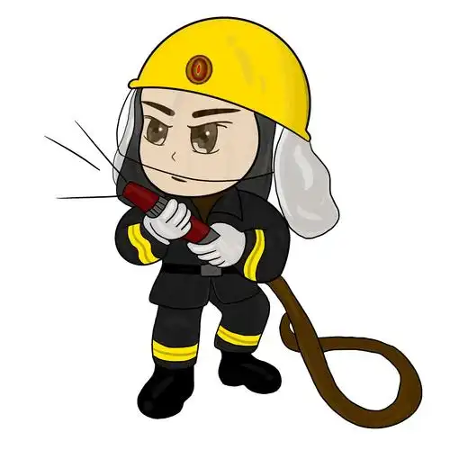 工作中的消防员