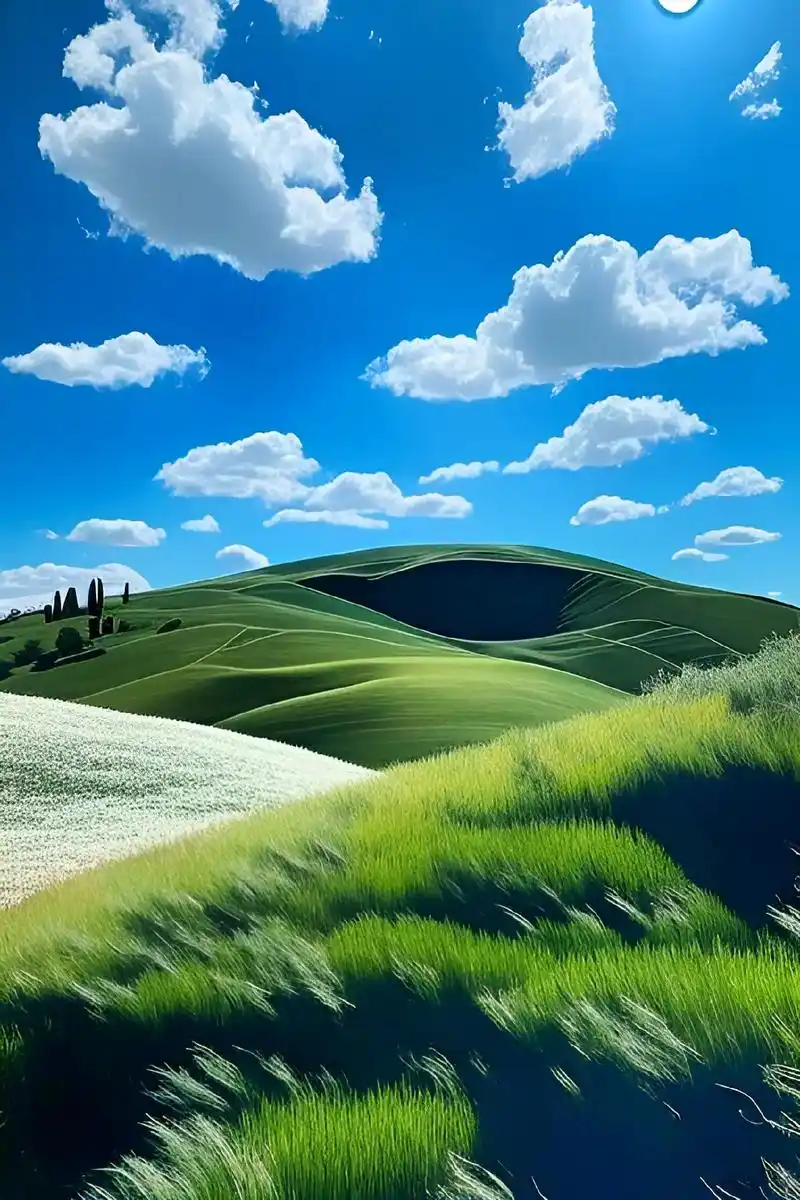 蓝天白云青草地##图文伙伴计划 #唯美意境 #一起享受大自然 - 抖音