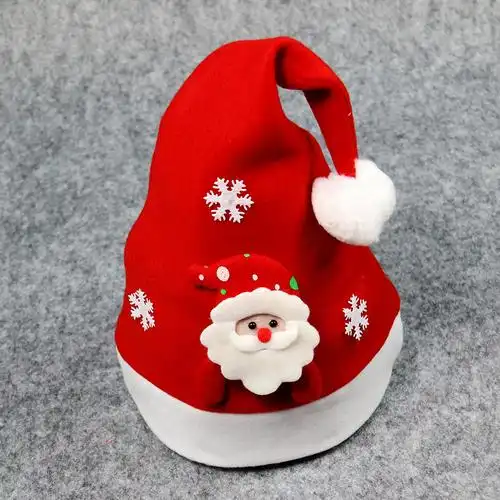 圣诞帽子成人儿童卡通帽老人雪人帽圣诞节装饰品小孩帽礼物