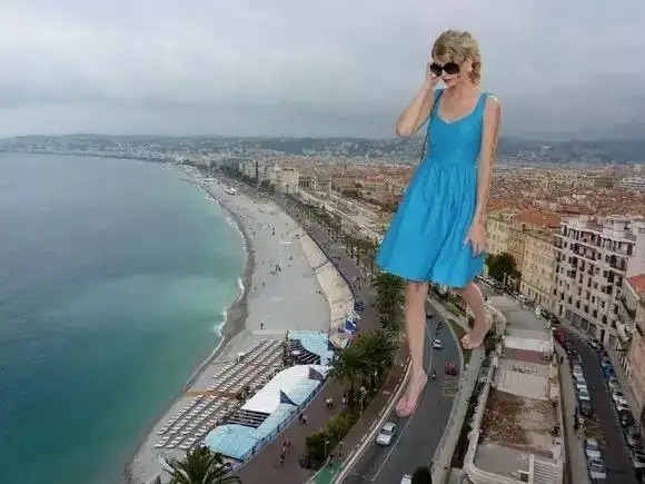 把美女ps成像奥特曼一样的巨人视觉效果会怎样