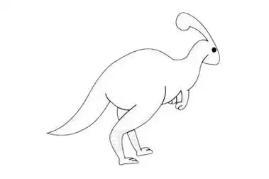 副栉龙简笔画简单画法步骤图解教程及图片大全