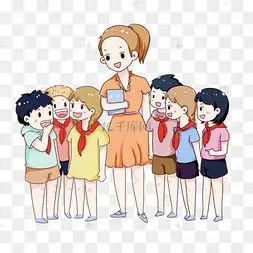 老师教导学生的卡通图