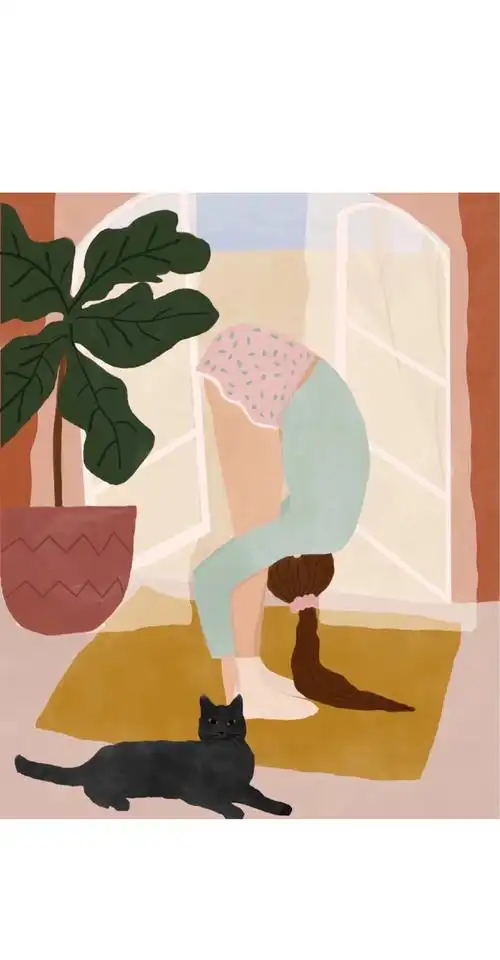 莫兰迪色系冷淡风插画壁纸