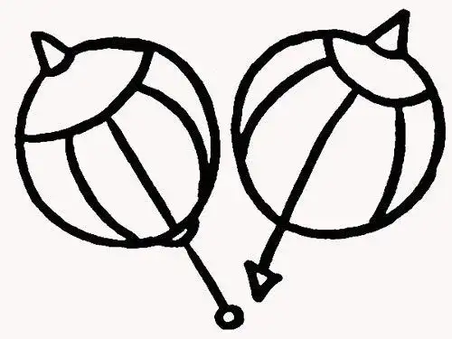 流星锤简笔画带颜色