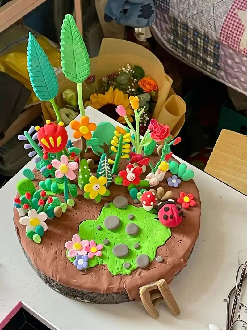 用时一天做好的超轻粘土花园