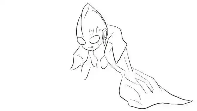 吃惊的佐菲奥特曼儿童卡通简笔画