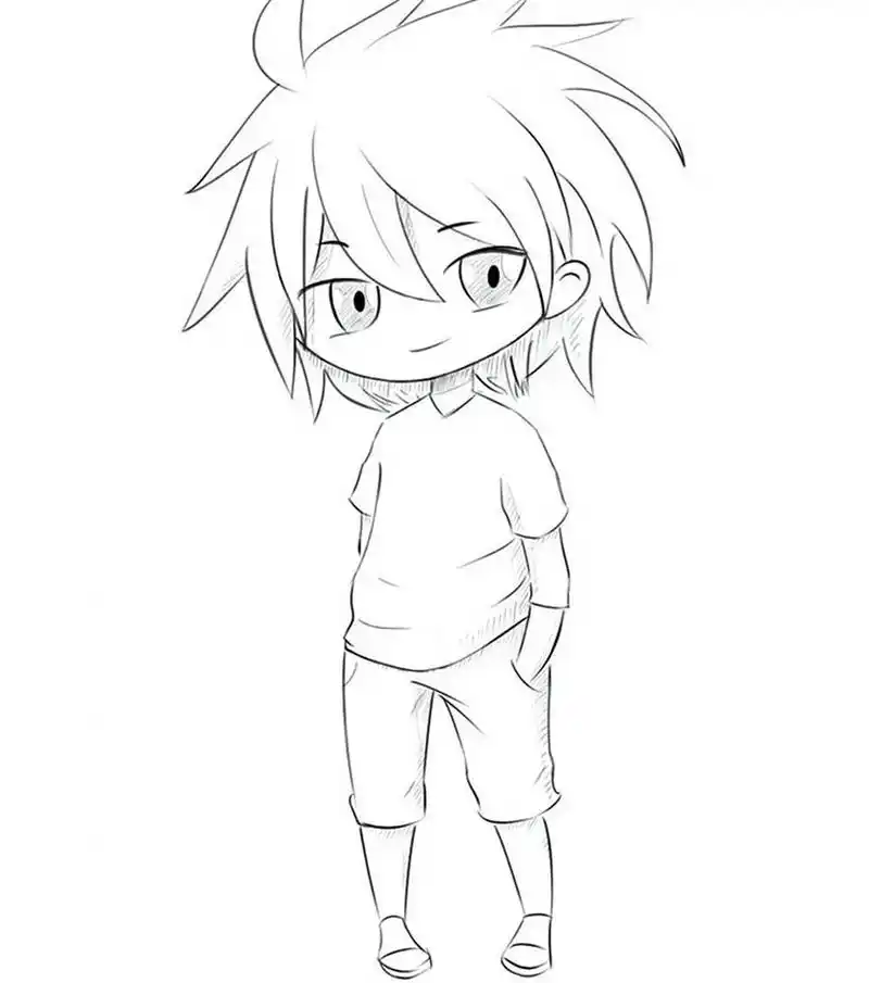 7715酷酷的动漫男孩简笔画教程7715 你需要以下工具: 73