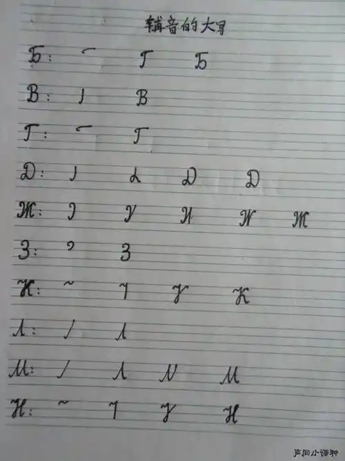 西里尔蒙古文字母手写体写法