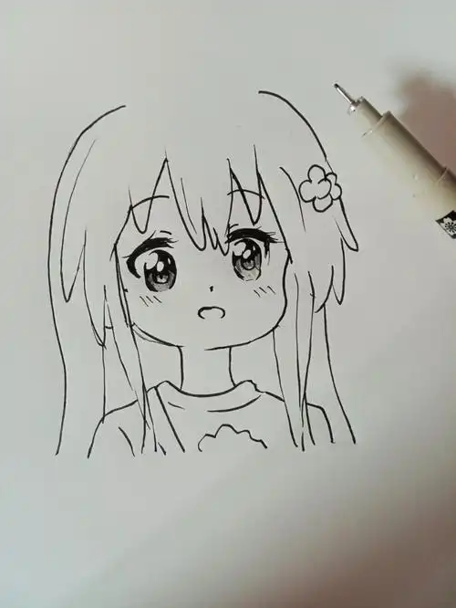 包书的女生动漫简笔画