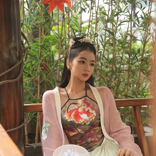 丝绸礼品溢彩直销店的优惠券大全—画的~桑蚕丝肚兜式内衣复古风汉服