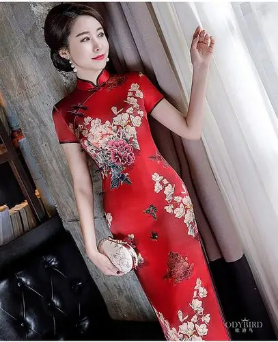 欧迪鸟odybird品牌女装新式新款中国风民国改良连衣裙优雅长款真丝