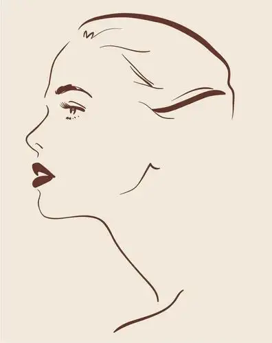 时尚手绘人物侧脸