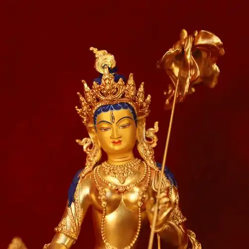 精工佛像大白伞盖佛母藏传佛教居家供奉全鎏金铜摆件