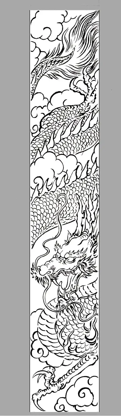 塑新斋潘纪坤手绘水彩插画盘龙柱