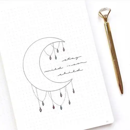 非常好看哦 月亮96星星78手帐简笔画ins风星空影视