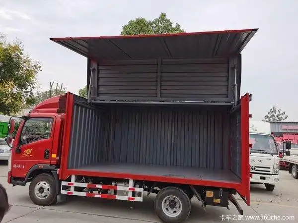 2米飞翼厢式货车车厢体结构骨架为高强度钢质型材焊接而成,侧板,门板