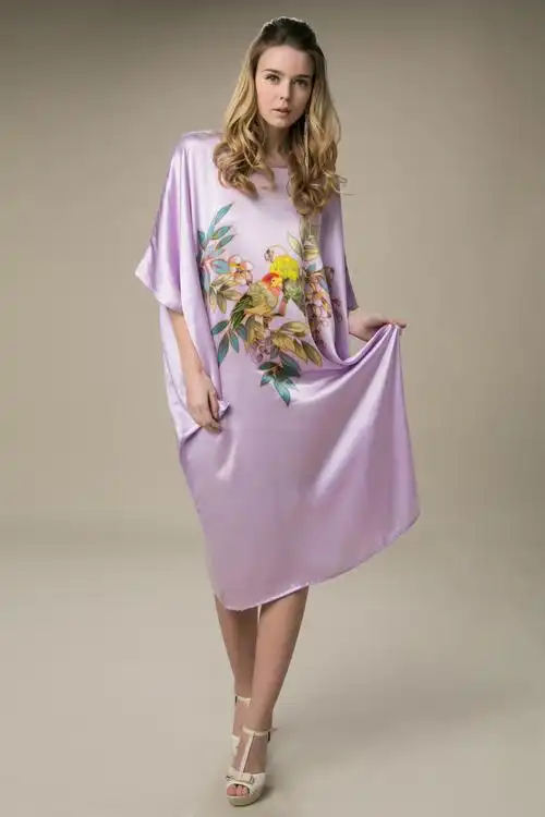 丝绸睡裙桑蚕蚕丝睡衣重磅真丝连衣连衣裙裙子睡袍