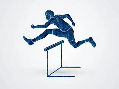跨栏运动员跨栏图形照片
