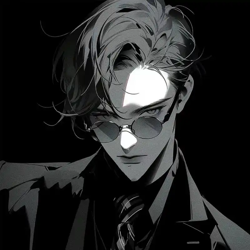 「男生头像」黑色系霸总动漫男头像