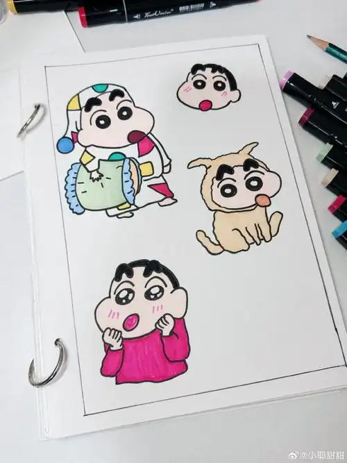 蜡笔小新##简笔画##儿童创意美术##手绘##马克笔手绘