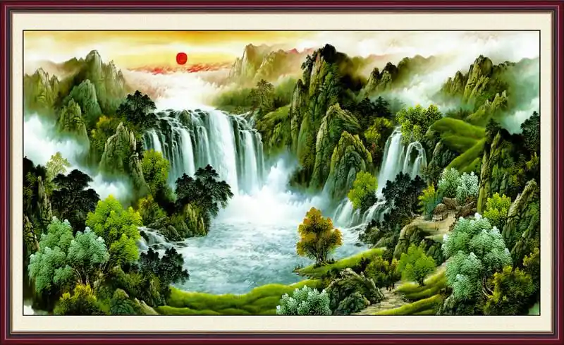 背景客厅墙壁当头鸿运靠山粘贴画万里长城