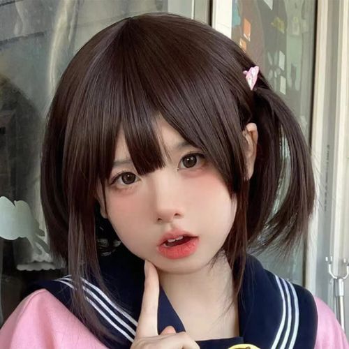 假毛女大学生高中生短发空气刘海lolita可爱风二次元短直发全头套
