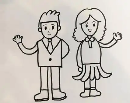 爸爸妈妈简笔画怎么画步骤教程