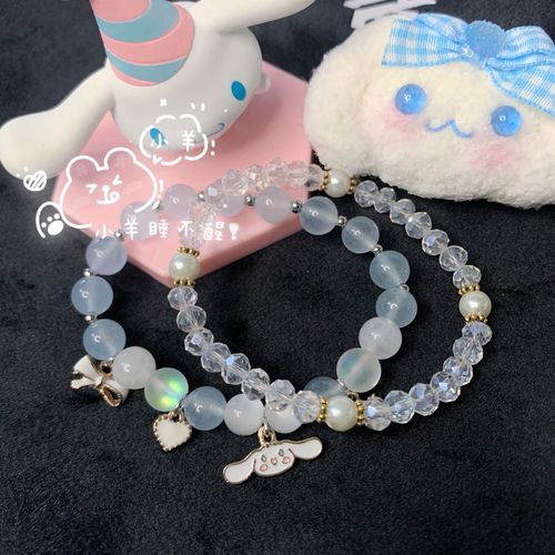 法娜诺玉桂狗手链水晶可爱软妹三丽鸥大耳狗猫眼手链jk手串闺蜜生日