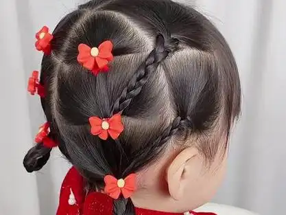 两岁宝宝编发 #短发宝宝编发 #新年发型 #新年发型不重样 #儿童编