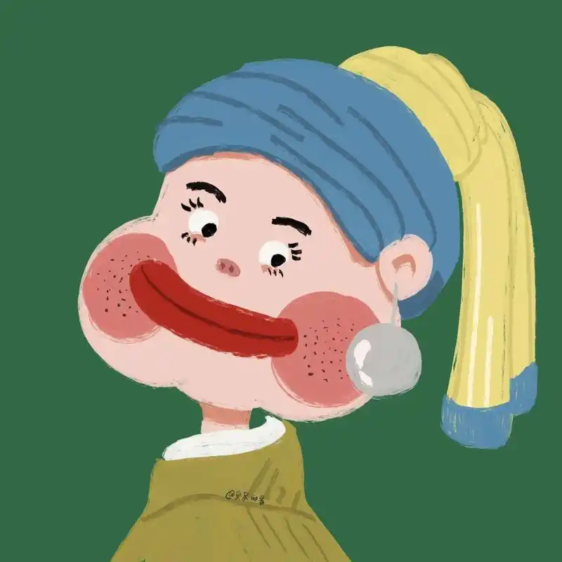 丑萌情侣头像|梵高自画像与珍珠女孩 名画再创之梵高自画像图片均为