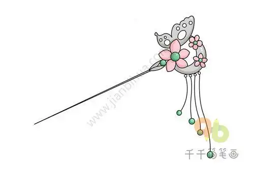 简笔画简笔画古装女孩的头饰古代公主头饰的简笔画古头饰简笔画步摇