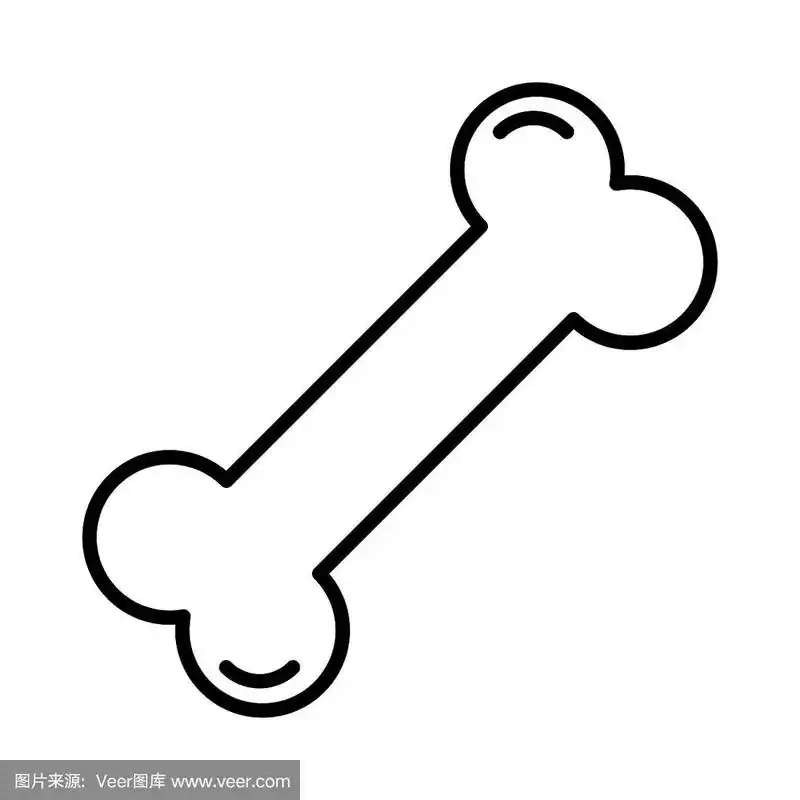 骨头图标符号简单矢量插图