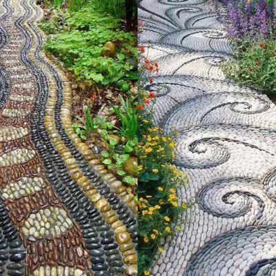 鹅卵石鱼缸造景雨花石原石天然五彩石庭院别墅造景公园铺路专用石