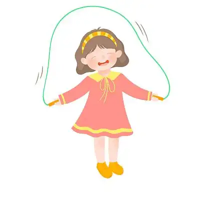 跳绳卡通小孩儿童户外运动玩耍png素材