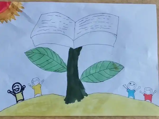 四一班"书香浸润心田"手绘海报活动