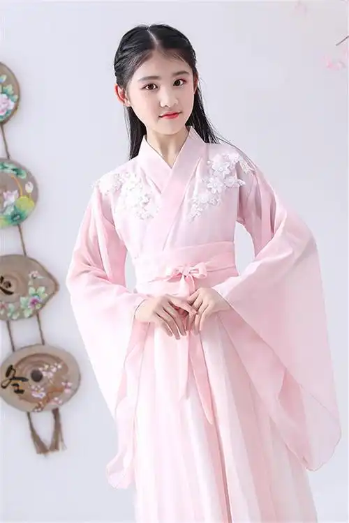 女童汉服中国风 儿童仙女 古装超仙春装淡雅古风夏季飘逸15岁12