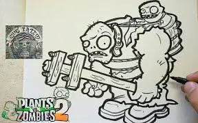 [植物大战僵尸]教你如何画巨人僵尸(how to draw zombistein)