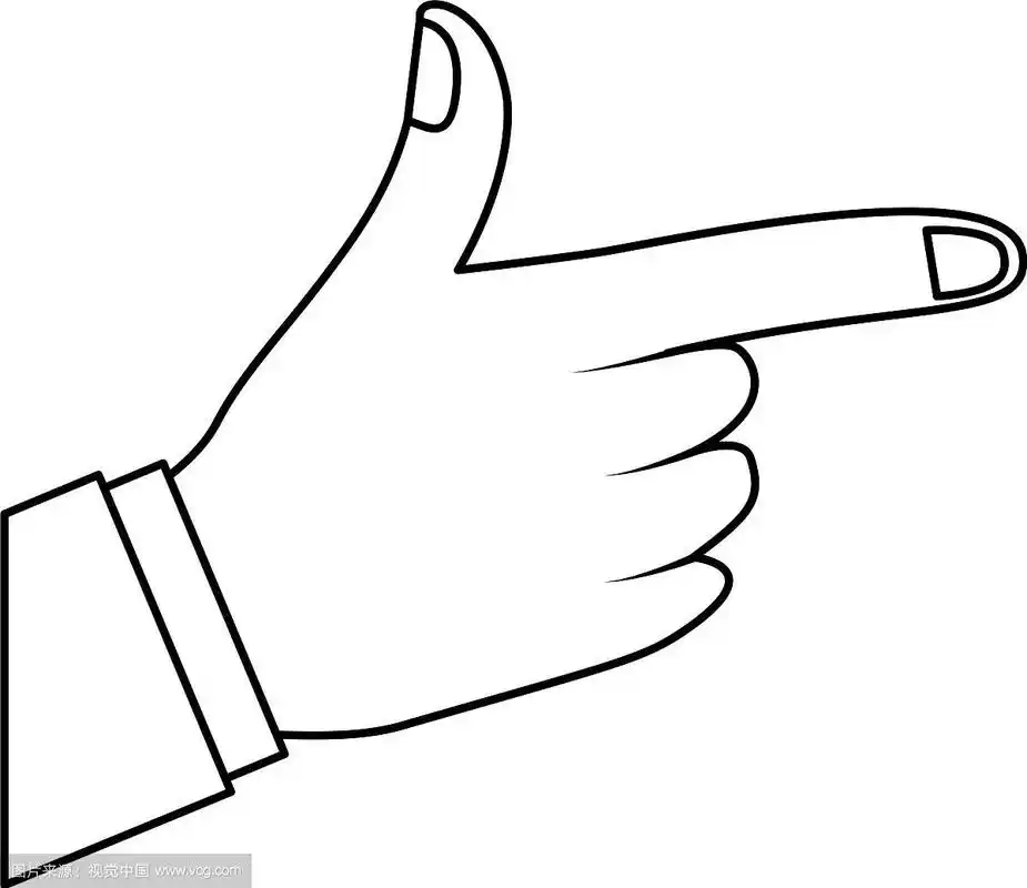 用手指指示方向的手