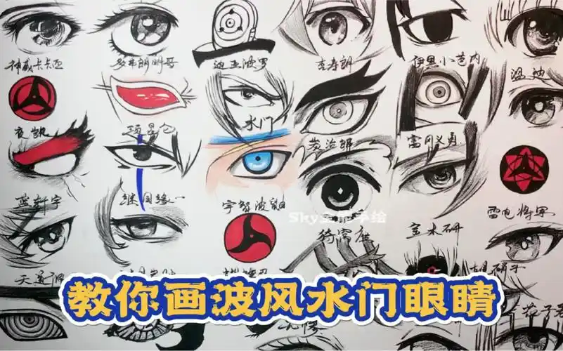 活动作品火影忍者手绘波风水门眼睛过程