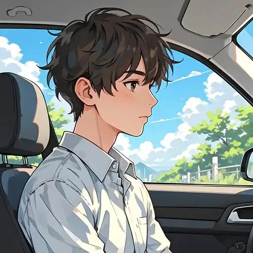 男生坐在车上🚗