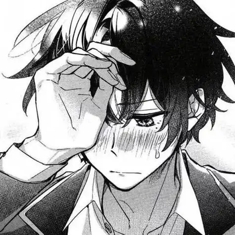 动漫头像:害羞男生黑白头像不要了吧