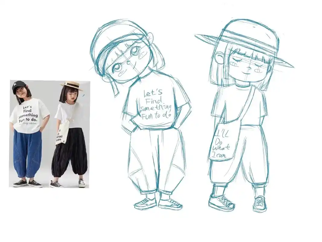 四组照片转卡通人物,终于完成上色啦!啦啦啦~#画画 #想画就 - 抖音